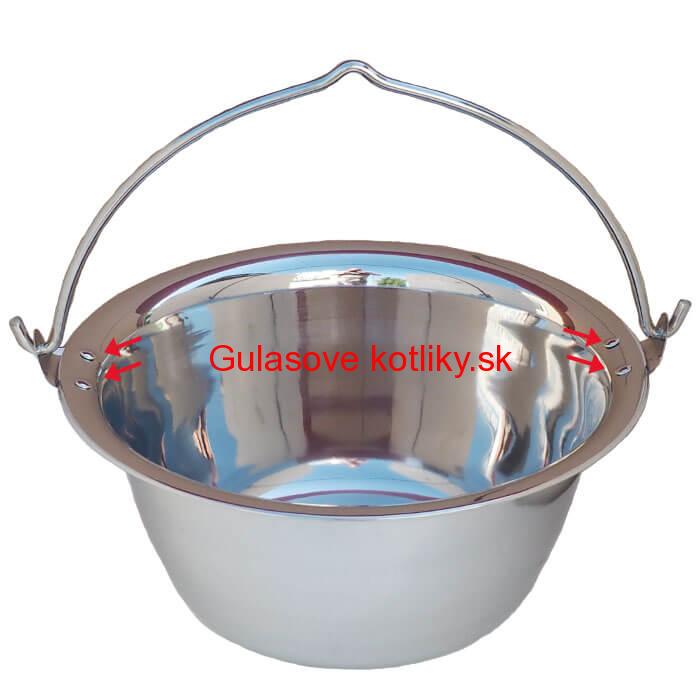 Antikorový kotlík 30 L (0,8 mm) s nitmi