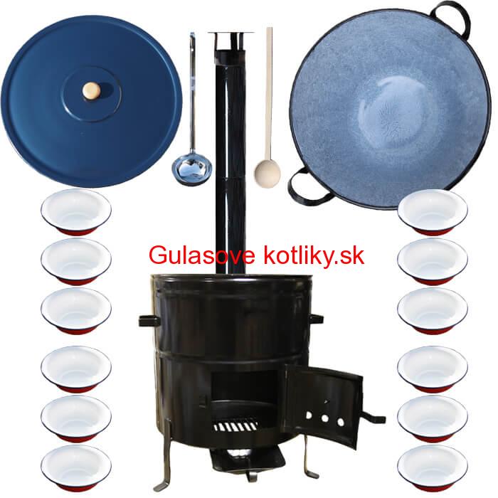 Smaltovaný kotol 80 L + smaltované taniere 12 ks BIG PARTY
