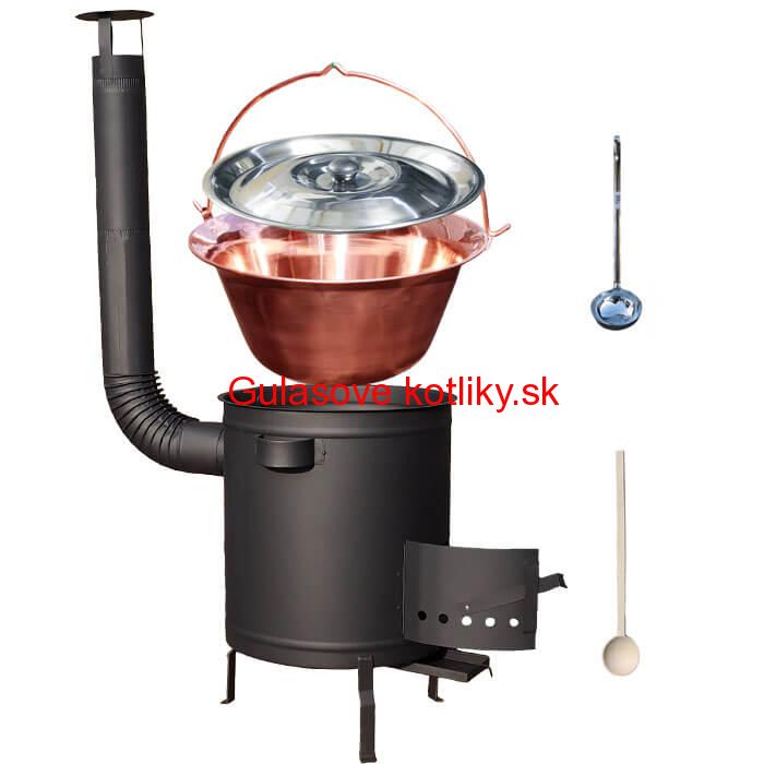 Medený kotlík 20 L (1,2 mm) + hrubostenná (1,5 mm) a žiaruvzdorná kotlina 42 PLUS 600
