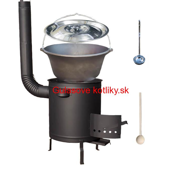 Liatinový kotlík 22 L + hrubostenná (1,5 mm) a žiaruvzdorná kotlina 45 PLUS 600