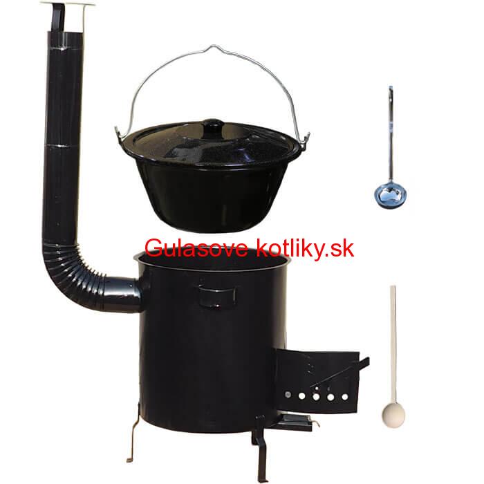 Smaltovaný kotlík 30 L (1,2 mm) + hrubostenná (1,5 mm) kovová kotlina 45 STRONG