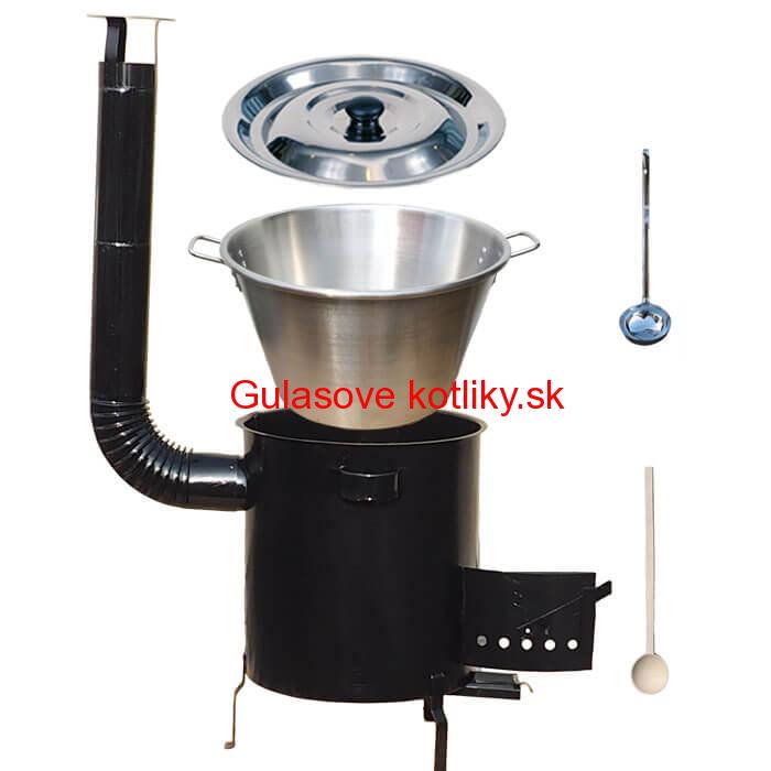 Nerezový kotol 40 L (1,2 mm) + hrubostenná (1,5 mm) kovová kotlina 45 STRONG