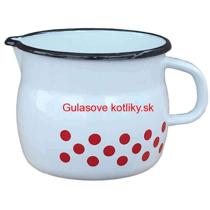 Smaltovaný hrnček s výlevkou 1,5 L - bodkovaný
