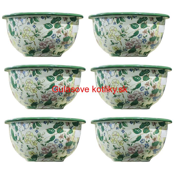 Súprava smaltovaných misiek 13 cm 6 ks DECOR