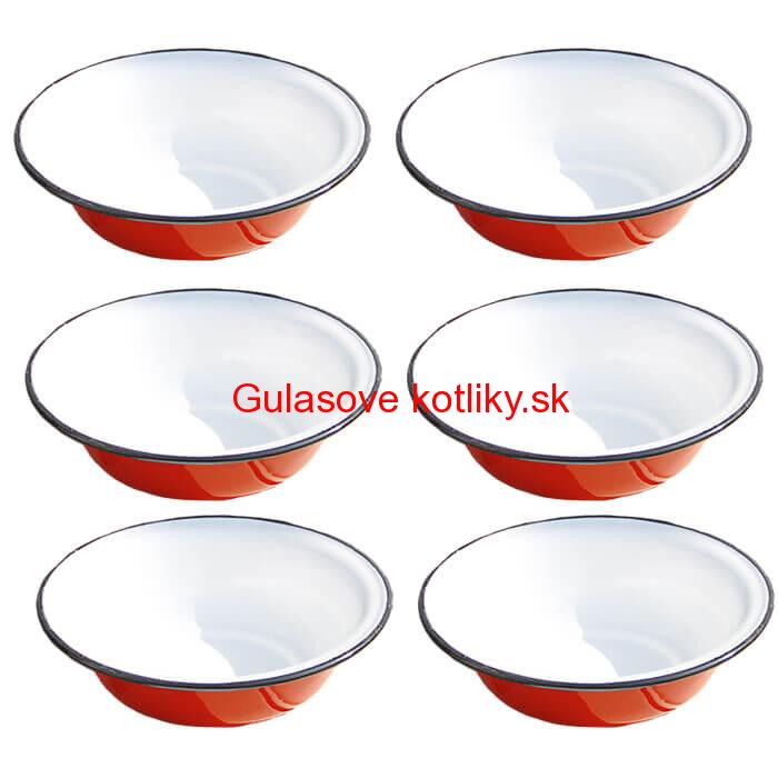 Súprava smaltovaných hlbokých tanierov 20 cm 6 ks