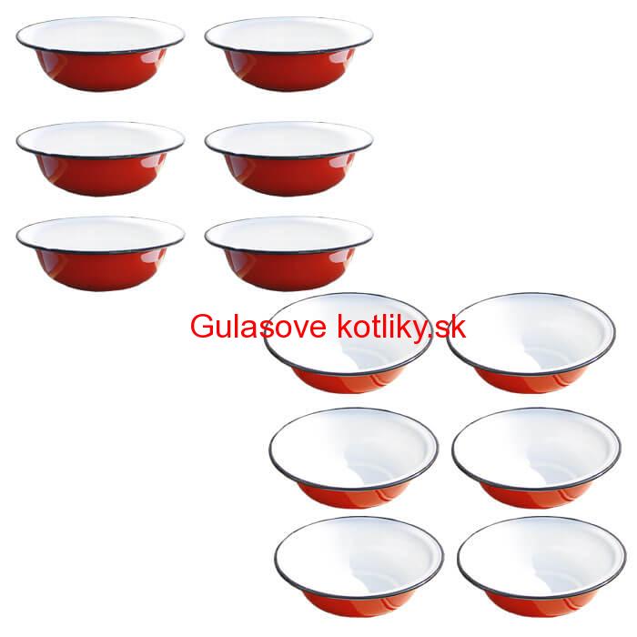 Súprava smaltovaných hlbokých tanierov 20 cm 12 ks