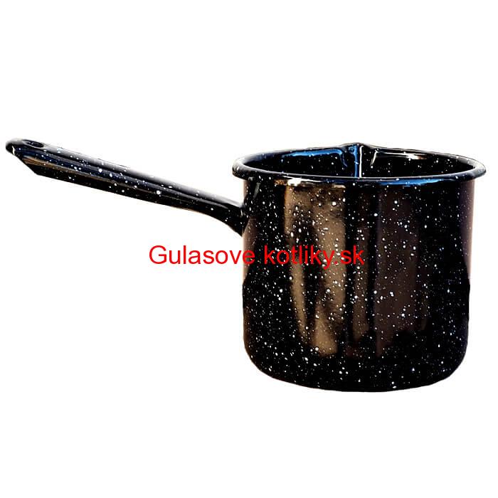 Smaltovaný hrnček s rúčkou 1 L - Čierny