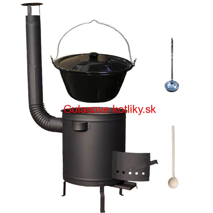 Smaltovaný kotlík 13 L (1,2 mm) + hrubostenná (1,5 mm) a žiaruvzdorná kotlina 36 PLUS 600