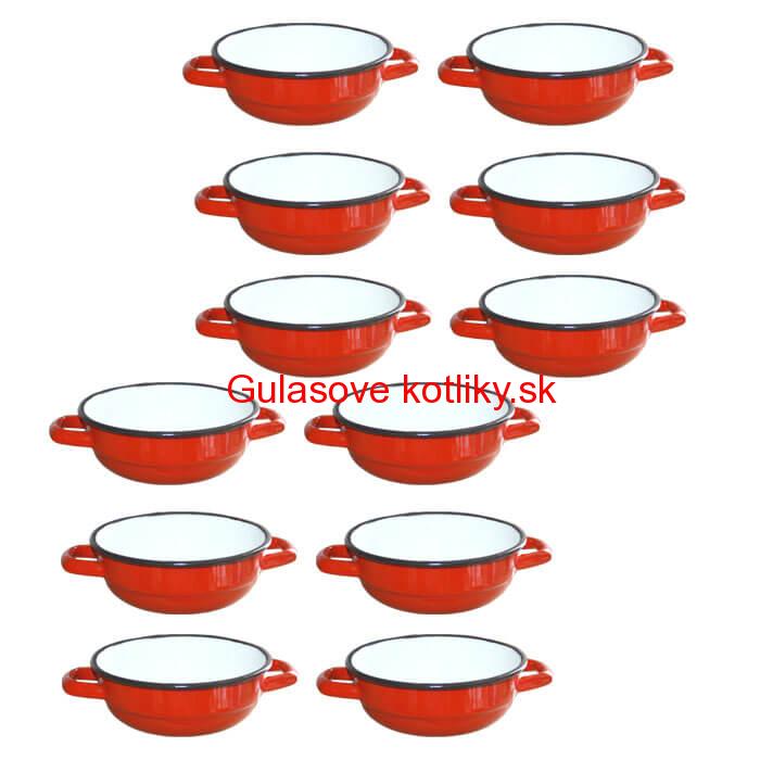 Súprava smaltovaných selských misiek 18 cm 12 ks