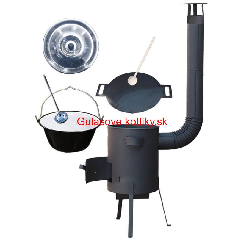 Smaltovaný kotlík 20 L + železná panvica 44 cm UNI + žiaruvzdorná kotlina 42 PLUS 600 4 MM