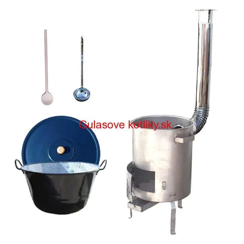 Zabíjačkový smaltovaný kotol 60 L + nerezová kotlina 1,5 mm 50 cm STRONG EXCLUSIVE