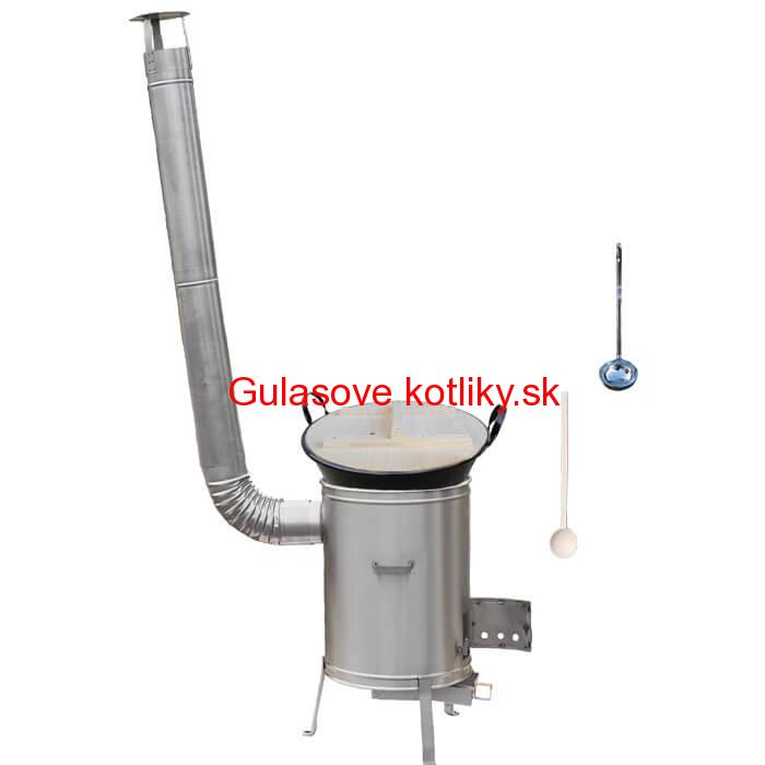 Zabíjačkový smaltovaný kotol 100 L + nerezová kotlina 60 cm + vareška a naberačka