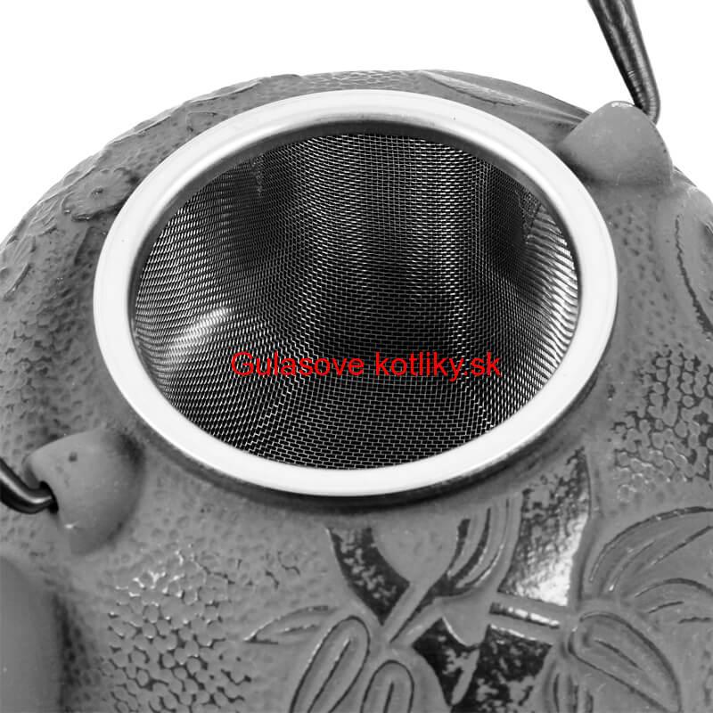 Liatinový čajník 600 ml šedý
