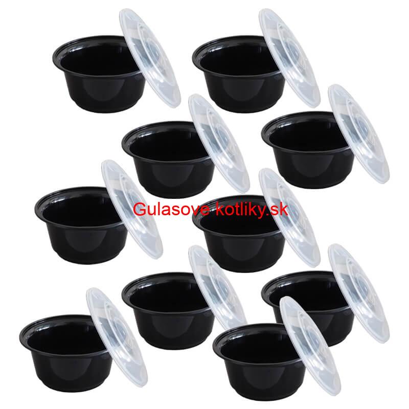 Plastové boxy (misky) na guláš + vrchnáky 1000 ml 10 ks