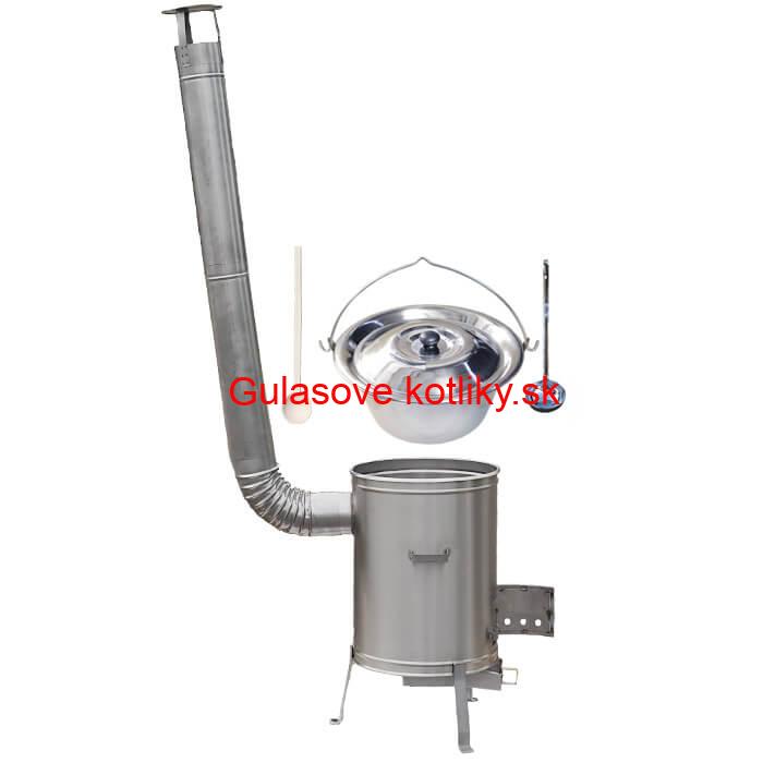 Antikorový kotlík 20 L (1,2 mm) + nerezová kotlina 42 cm + vareška a naberačka LUX