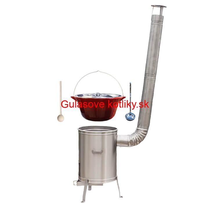 Liatinový kotlík so smaltovanou úpravou 10,8 L + Nerezová kotlina 33 LUX