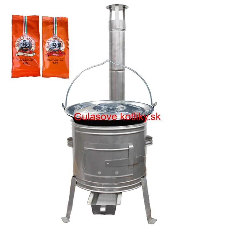 Smaltovaný kotlík 25 L + Nerezová kotlina 42 INOX + paprikové korenie na guláš - MIX 100 g