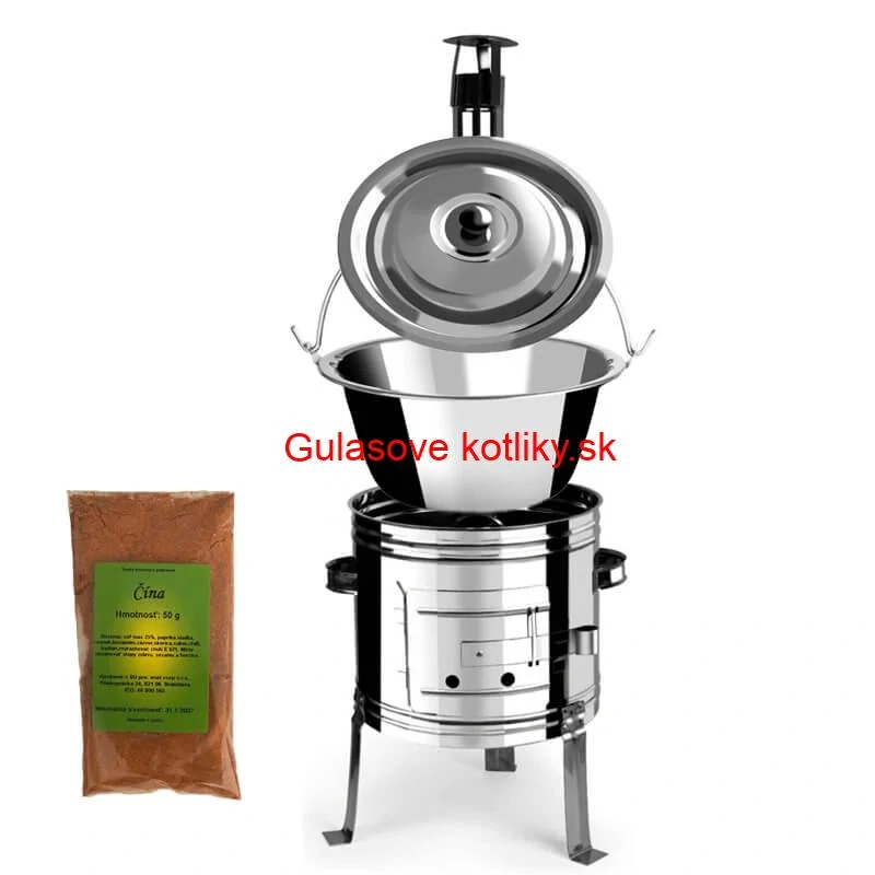 Nerezový kotlík 10 L (0,8 mm) + nerezová kotlina 31 INOX + Wok + korenie 50 g