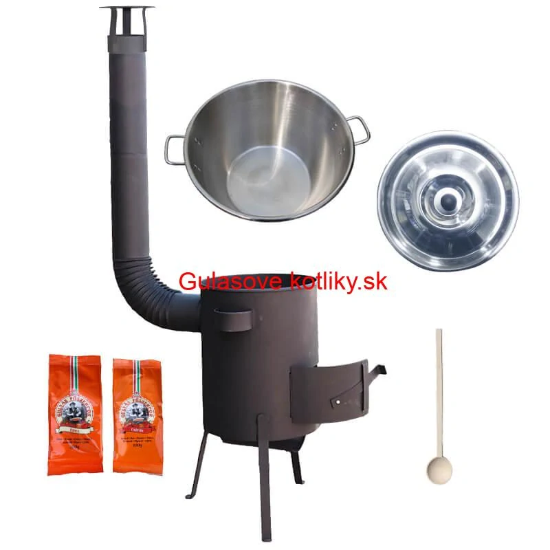 Nerezový kotol 40 L + žiaruvzdorná kotliny 45 cm PLUS 600 4 MM + paprikové korenie na guláš