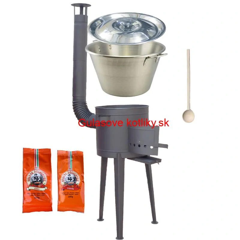 Nerezový kotol 40 L + vysoká kotlina 47 cm (1,5 mm) HODO Plus 600 + paprikové korenie na guláš