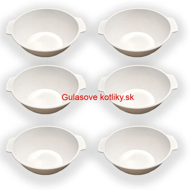 Sada 6 ks: Plastová miska na fajnový kotlíkový guláš a polievky – 500 ml