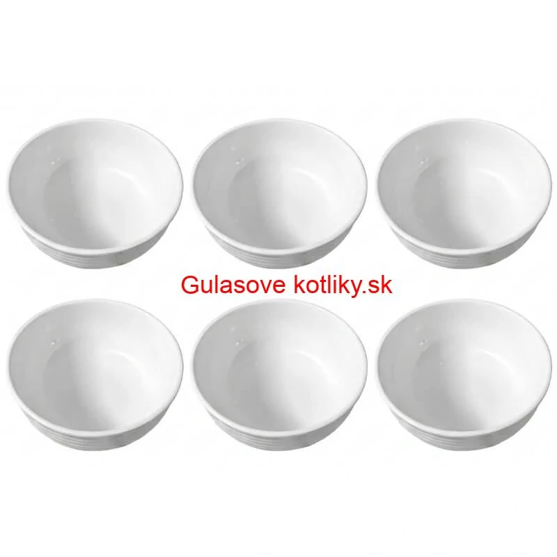 Set 6 ks: Prémiové biele misky s kamennou štruktúrou (750 ml)