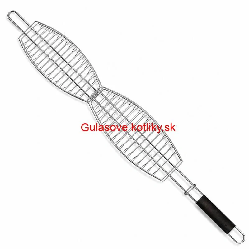 BBQ grilovací rošt na ryby – nerezové grilovacie kliešte 65 × 15 × 4 cm