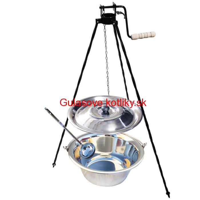 Antikorový kotlík 8 L + stojan s kladkou VAR