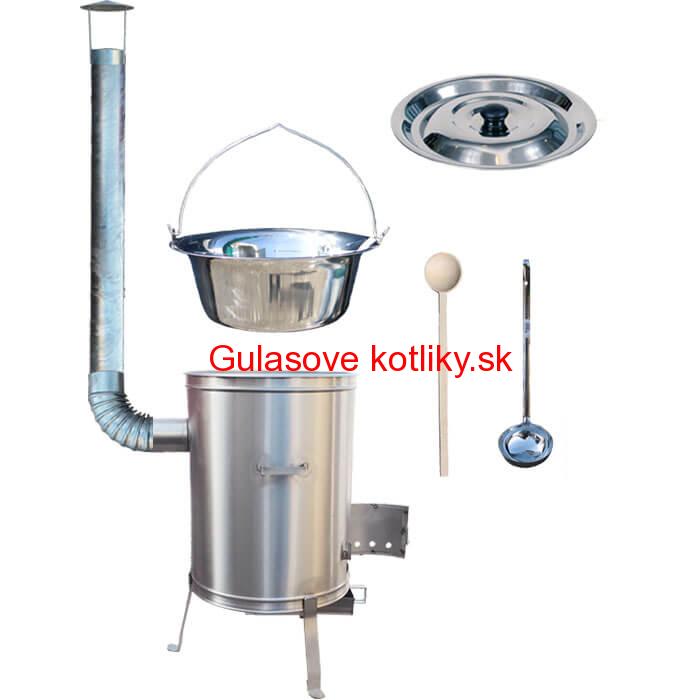 Antikorový kotlík 15 L (1,2 mm) + nerezová kotlina 36 cm + vareška a naberačka LUX