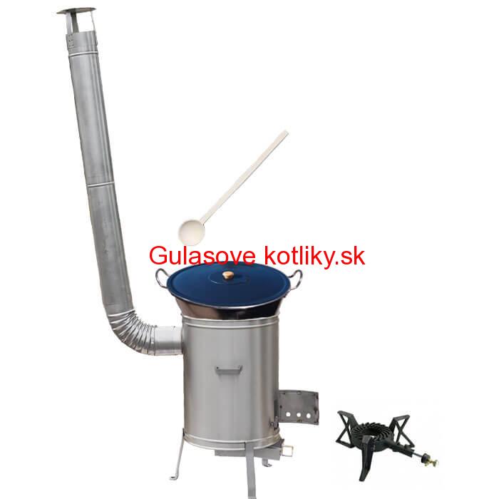 Zabíjačkový nerezový kotol 80 L + nerezová kotlina 56 cm + horák 7 kW