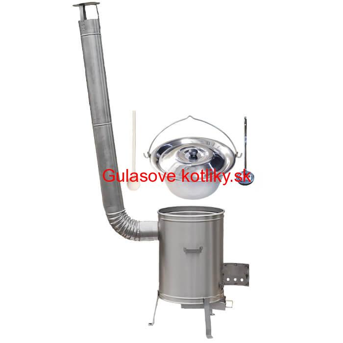 Antikorový kotlík 22 L (0,8 mm) + nerezová kotlina 42 cm + vareška a naberačka LUX