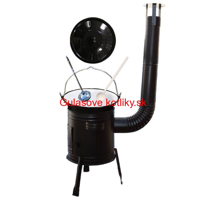 Smaltovaný kotlík 25 L (1,2 mm) + kovová kotlina 42 CLASSIC (KOV) + vareška a naberačka Easy party
