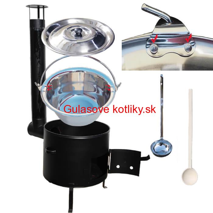 Smaltovaný kotlíkový set 31 cm + zosilnený nerezový kotlík 10 L