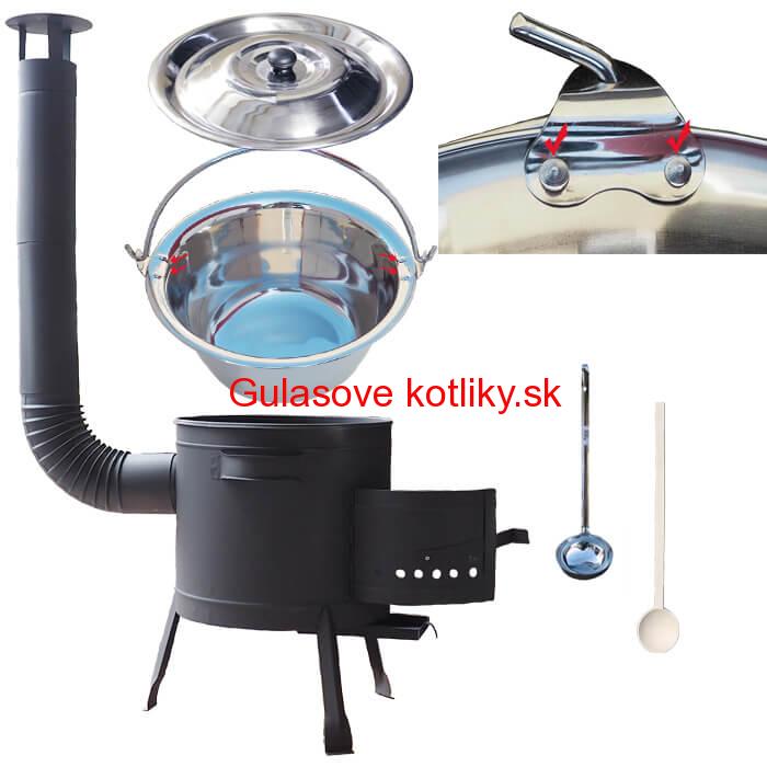 Zosilnený nerezový kotlík 20 L (0,8 mm) + nízka kotlina 42 cm PLUS 600
