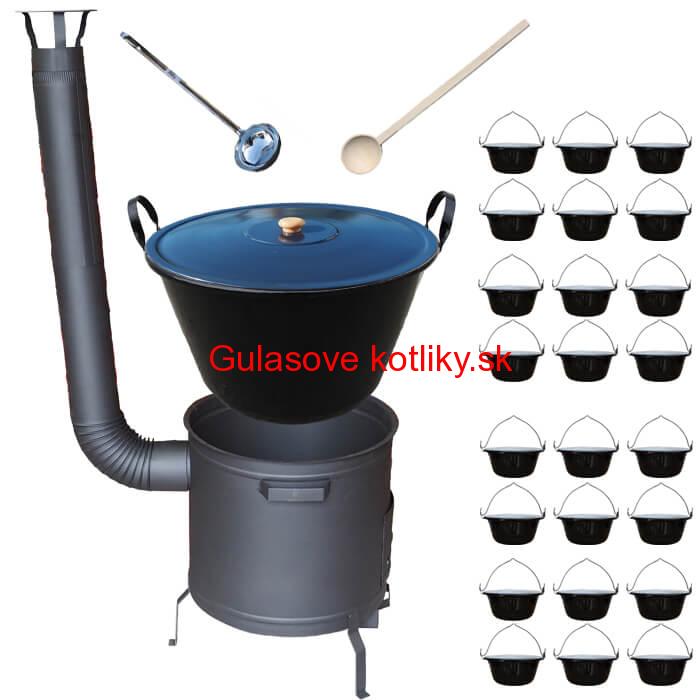Smaltovaný kotol 80 L + servírovacie kotlíky (24 ks) PLUS 600
