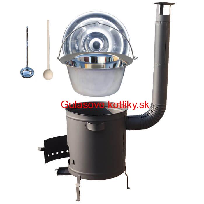 Nerezový kotlík 22 L (0,8 mm) + hrubostenná (1,5 mm) a žiaruvzdorná kotlina 42 PLUS 600
