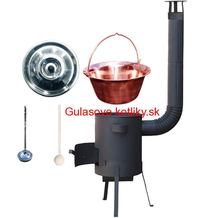 Medený kotlík 30 L (1,2 mm) + žiaruvzdorná kotlina 45 PLUS 600 4 MM