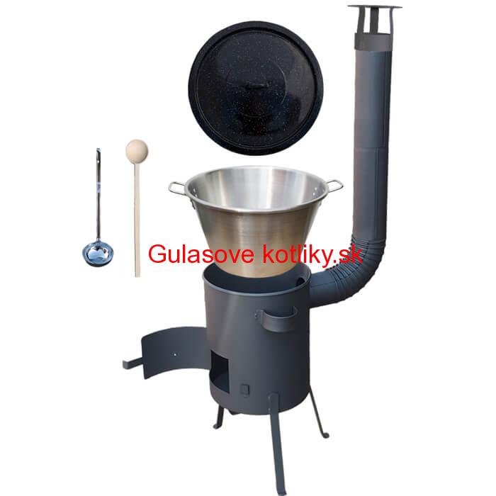 Nerezový kotol 40 L (1,2 mm) + žiaruvzdorná kotlina 45 PLUS 600 4 MM