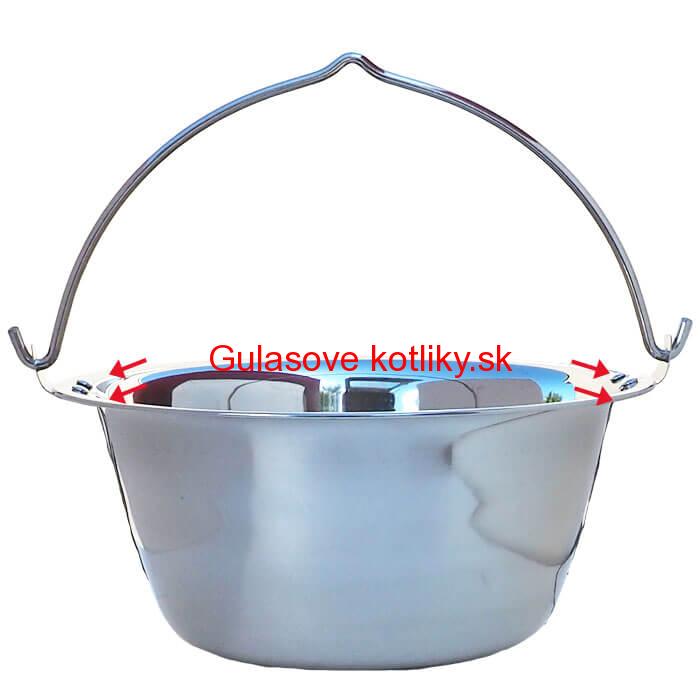 Antikorový kotlík 15 L (0,8 mm) s nitmi