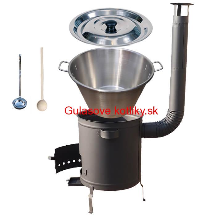 Nerezový kotol 40 L (1,2 mm) + hrubostenná (1,5 mm) a žiaruvzdorná kotlina 45 PLUS 600