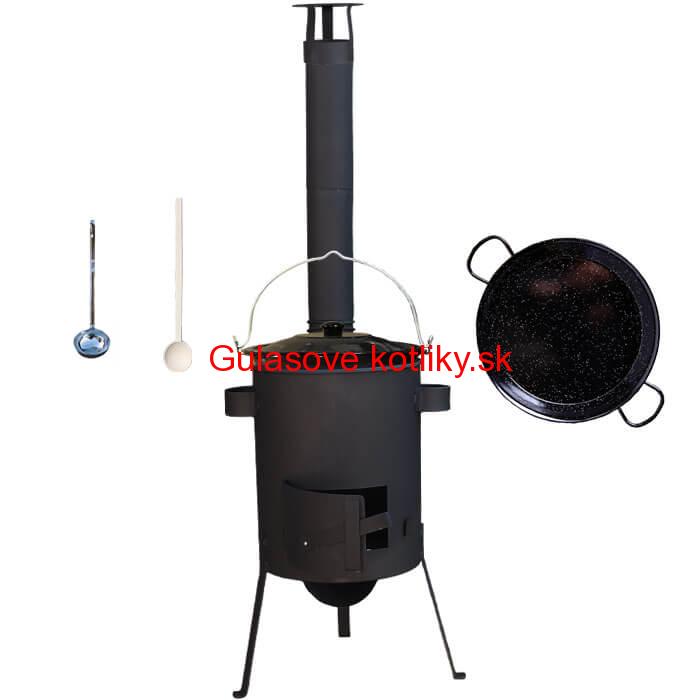 Smaltovaný kotlík 20 L + Paella smaltovaná panvica 46 cm + žiaruvzdorná kotlina 42 PLUS 600 4 MM
