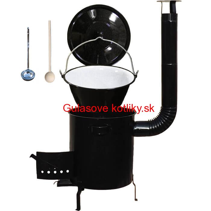 Smaltovaný kotlík 30 L (1,2 mm) + hrubostenná (1,5 mm) kovová kotlina 45 STRONG