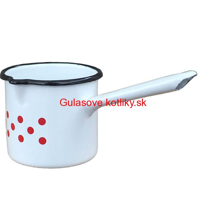Smaltovaný hrnček s rúčkou 0,6 L - bodkovaný