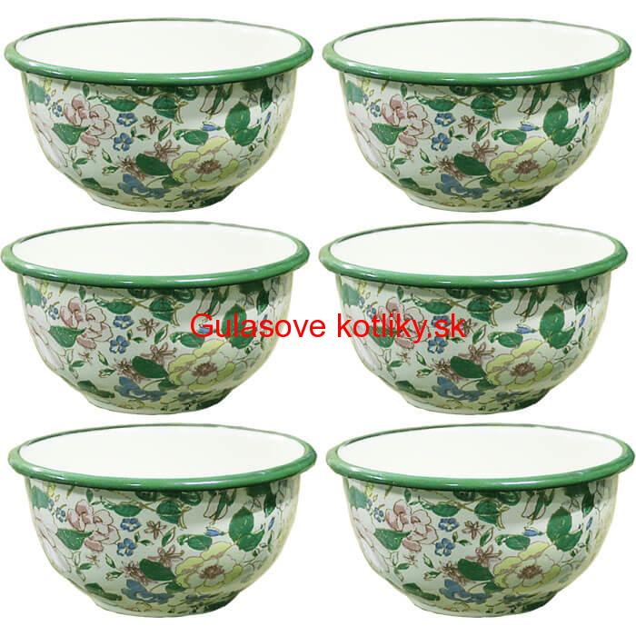 Súprava smaltovaných misiek 13 cm 6 ks DECOR