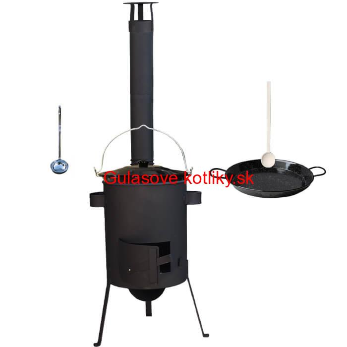 Smaltovaný kotlík 13 L + Paella panvica 38 cm + žiaruvzdorná kotlina 36 PLUS 600 4 MM