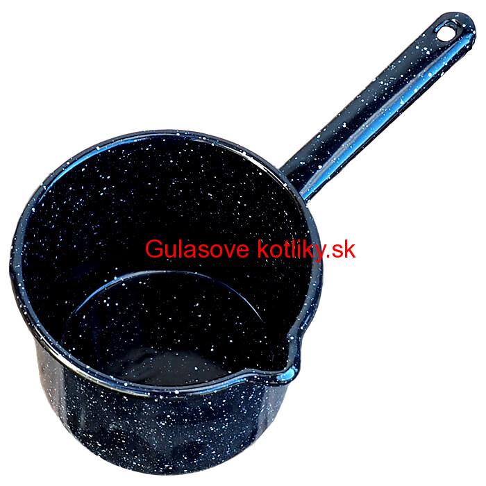 Smaltovaný hrnček s rúčkou 0,6 L – Čierny