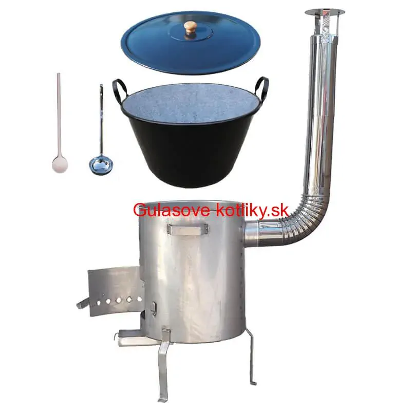 Zabíjačkový smaltovaný kotol 50 L + nerezová kotlina 1,5 mm 50 cm STRONG EXCLUSIVE