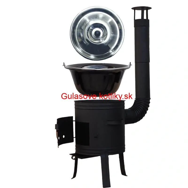 Smaltovaný kotlík 11 L BLACK + nerezová poklice INOX + žáruvzdorná kotlina 33 cm Plus 700