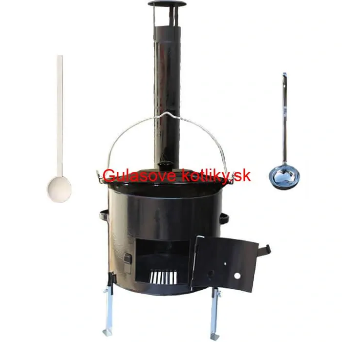Smaltovaný kotlík 20 L (1,2 mm) + smaltovaná kotlina 42 cm + vareška a naberačka Easy party