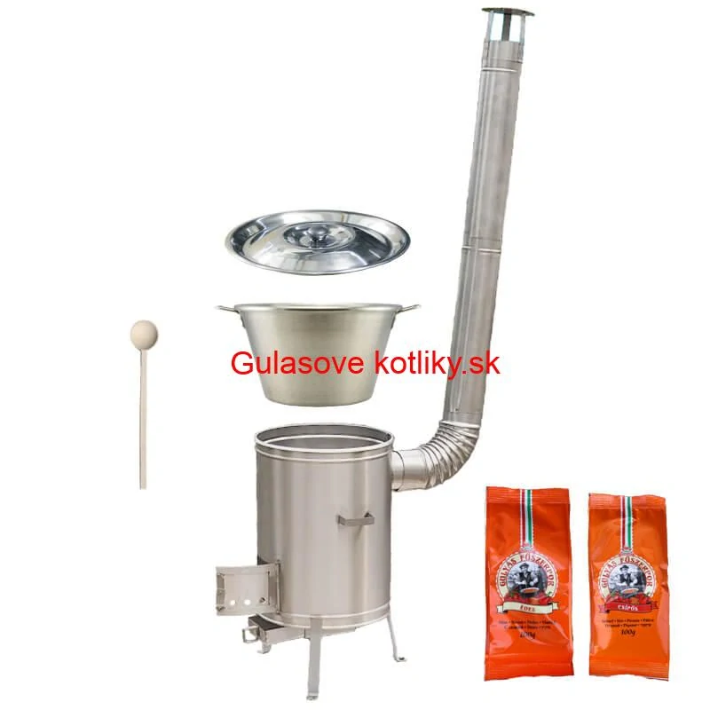 Nerezový kotol 40 L + nerezová kotlina 45 cm LUX + paprikové korenie na guláš